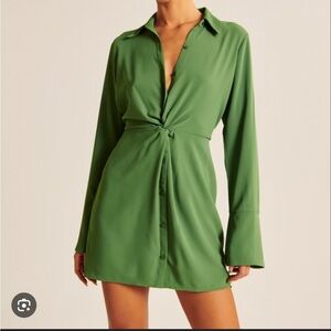 Abercrombie Long Sleeve Twist Front Shirt Dress